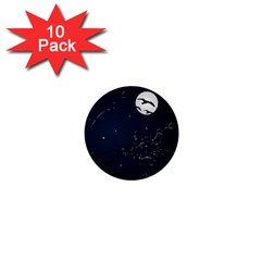 Night Birds And Full Moon 1  Mini Button (10 Pack) by dflcprints