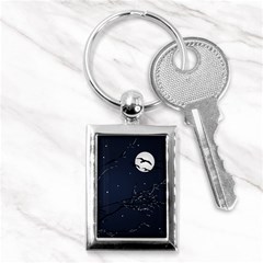 Night Birds And Full Moon Key Chain (rectangle) by dflcprints