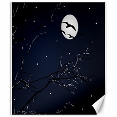 Night Birds And Full Moon Canvas 20  X 24  (unframed) by dflcprints