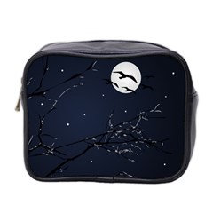 Night Birds And Full Moon Mini Travel Toiletry Bag (two Sides) by dflcprints