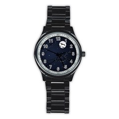 Night Birds And Full Moon Sport Metal Watch (black) by dflcprints