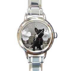 French Bulldog Round Italian Charm Watch by StuffOrSomething