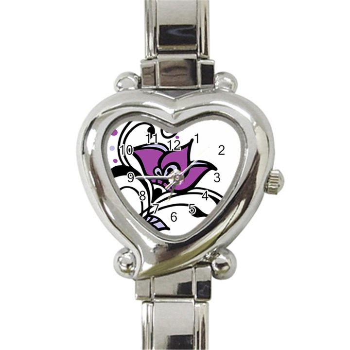 Awareness Flower Heart Italian Charm Watch 