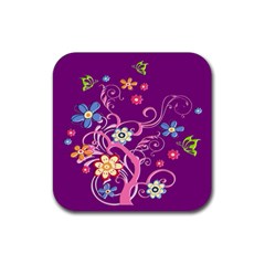 Flowery Flower Drink Coaster (square) by SaraThePixelPixie