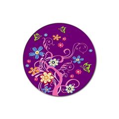 Flowery Flower Drink Coaster (round) by SaraThePixelPixie