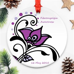 2015 Awareness Day Round Ornament (two Sides) by FunWithFibro