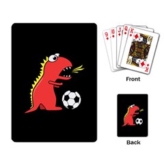 Black Cartoon Dinosaur Soccer Playing Cards Single Design by CreaturesStore