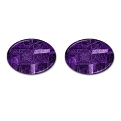 Pretty Purple Patchwork Cufflinks (oval) by FunWithFibro