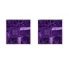 Pretty Purple Patchwork Cufflinks (square) by FunWithFibro