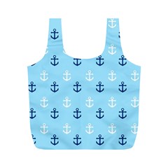 Anchors In Blue And White Reusable Bag (m) by StuffOrSomething