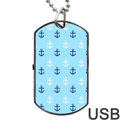 Anchors In Blue And White Dog Tag Usb Flash (two Sides) by StuffOrSomething