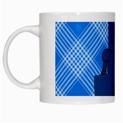 Blue Knight On Plaid White Coffee Mug by StuffOrSomething