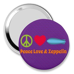 Peace Love & Zeppelin 3  Handbag Mirror by SaraThePixelPixie