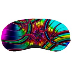 Abstract Neon Fractal Rainbows Sleeping Mask by StuffOrSomething