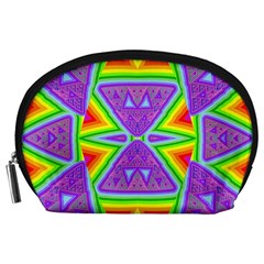 Trippy Rainbow Triangles Accessory Pouch (large) by SaraThePixelPixie