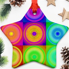 Retro Circles Star Ornament by SaraThePixelPixie