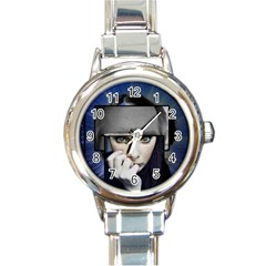 Fibro Brain Round Italian Charm Watch by FunWithFibro