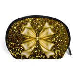 Golden sequins and bow Accessory Pouch (Large) Front