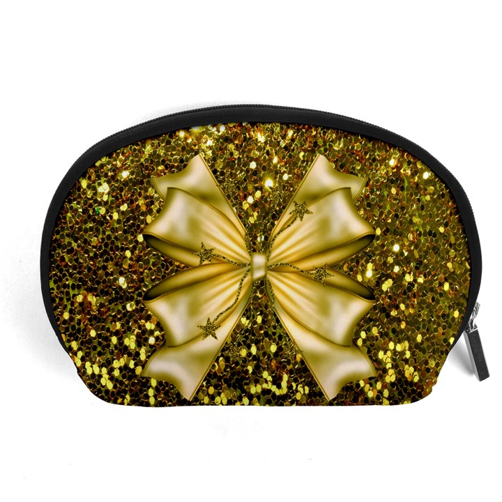 Golden sequins and bow Accessory Pouch (Large)