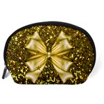 Golden sequins and bow Accessory Pouch (Large) Back