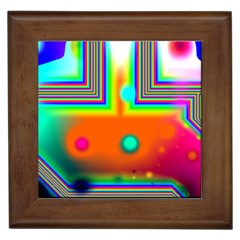 Crossroads Of Awakening, Abstract Rainbow Doorway  Framed Ceramic Tile by DianeClancy