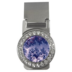 Pink And Blue Morning Frost Fractal Money Clip (cz) by Artist4God