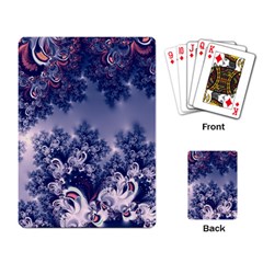 Pink And Blue Morning Frost Fractal Playing Cards Single Design by Artist4God