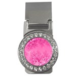 Soft Pink Frost of Morning Fractal Money Clip (CZ) Front