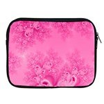 Soft Pink Frost of Morning Fractal Apple iPad Zippered Sleeve Front