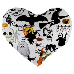 Halloween Mashup 19  Premium Heart Shape Cushion by StuffOrSomething