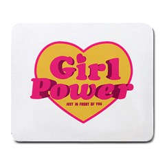 Girl Power Heart Shaped Typographic Design Quote Large Mouse Pad (rectangle) by dflcprints