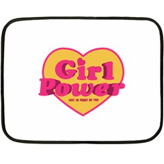 Girl Power Heart Shaped Typographic Design Quote Mini Fleece Blanket (two Sided) by dflcprints