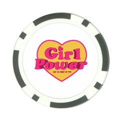 Girl Power Heart Shaped Typographic Design Quote Poker Chip (10 Pack) by dflcprints