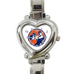 Bodybuilder Lifting Kettlebell Woodcut Heart Italian Charm Watch  Front