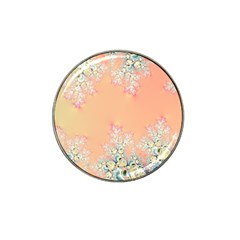 Peach Spring Frost On Flowers Fractal Golf Ball Marker (for Hat Clip) by Artist4God