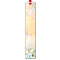 Peach Spring Frost On Flowers Fractal Large Bookmark by Artist4God