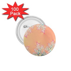 Peach Spring Frost On Flowers Fractal 1 75  Button (100 Pack) by Artist4God