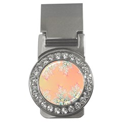 Peach Spring Frost On Flowers Fractal Money Clip (cz) by Artist4God