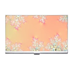 Peach Spring Frost On Flowers Fractal Business Card Holder by Artist4God