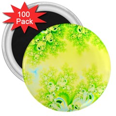 Sunny Spring Frost Fractal 3  Button Magnet (100 Pack) by Artist4God