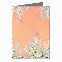 Peach Spring Frost On Flowers Fractal Greeting Card (8 Pack) by Artist4God