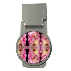 Pink Gladiolus Flowers Money Clip (round) by Artist4God