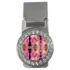 Pink Gladiolus Flowers Money Clip (cz) by Artist4God