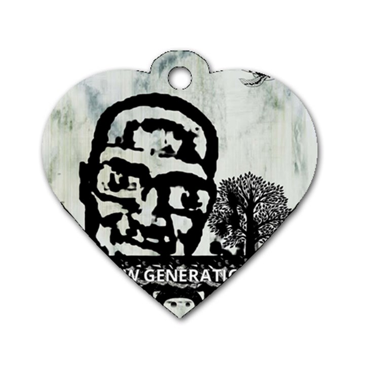 m.g firetested Dog Tag Heart (Two Sided)