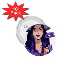 Purple Witch 1 75  Button (10 Pack) by FunWithFibro