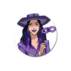 Purple Witch Magnet 3  (round) by FunWithFibro