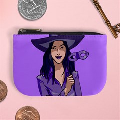 Purple Witch Coin Change Purse by FunWithFibro