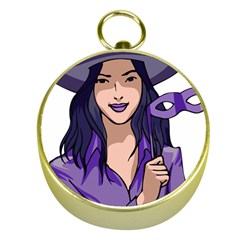 Purple Witch Gold Compass by FunWithFibro