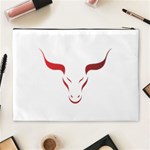 Stylized Symbol Red Bull Icon Design Cosmetic Bag (XL) Back