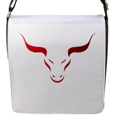 Stylized Symbol Red Bull Icon Design Flap Closure Messenger Bag (small) by rizovdesign